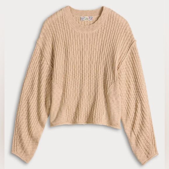 PINK REPUBLIC XL Juniors Crème Fresh Ivory Knit Boxy Fit Cropped Sweater - Picture 5 of 16